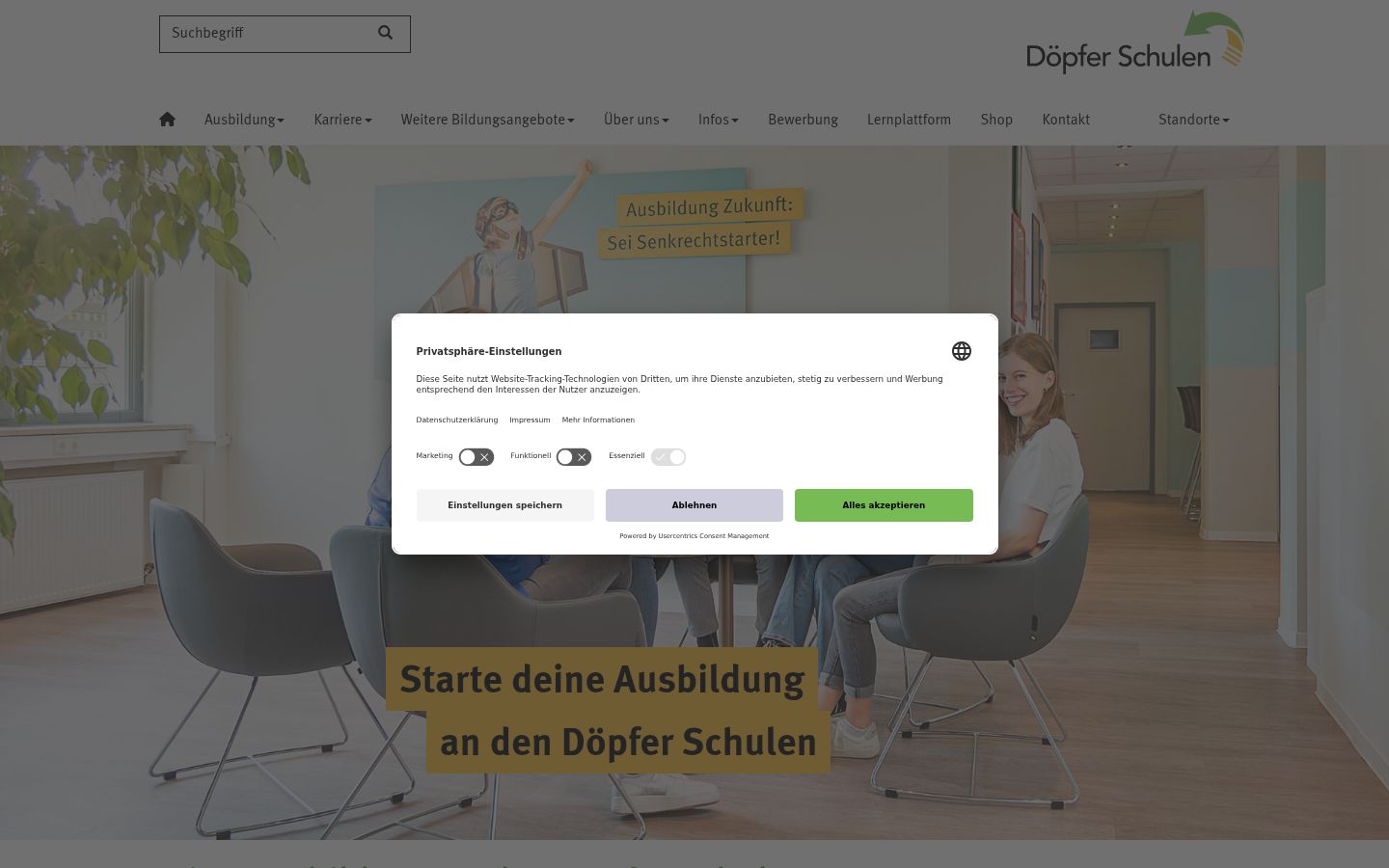 Screenshot del banner di consenso mostrato prima di qualsiasi interazione