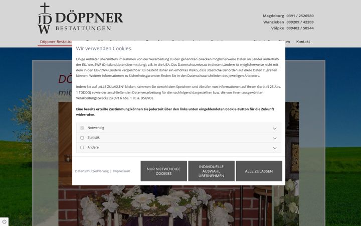 Screenshot ta' doeppner-bestattungen.de