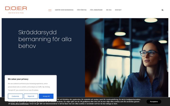 Screenshot of doerbemanning.se