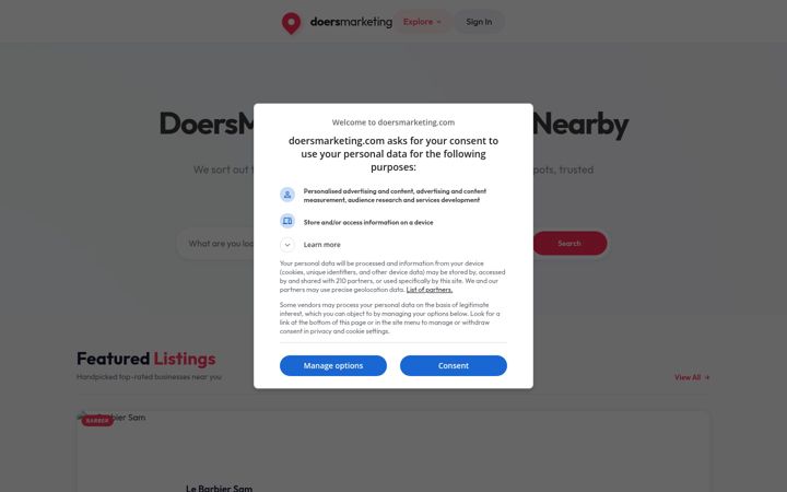 Snímek obrazovky doersmarketing.com