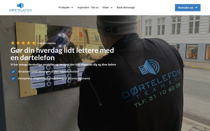 Snímek obrazovky doertelefonteamet.dk