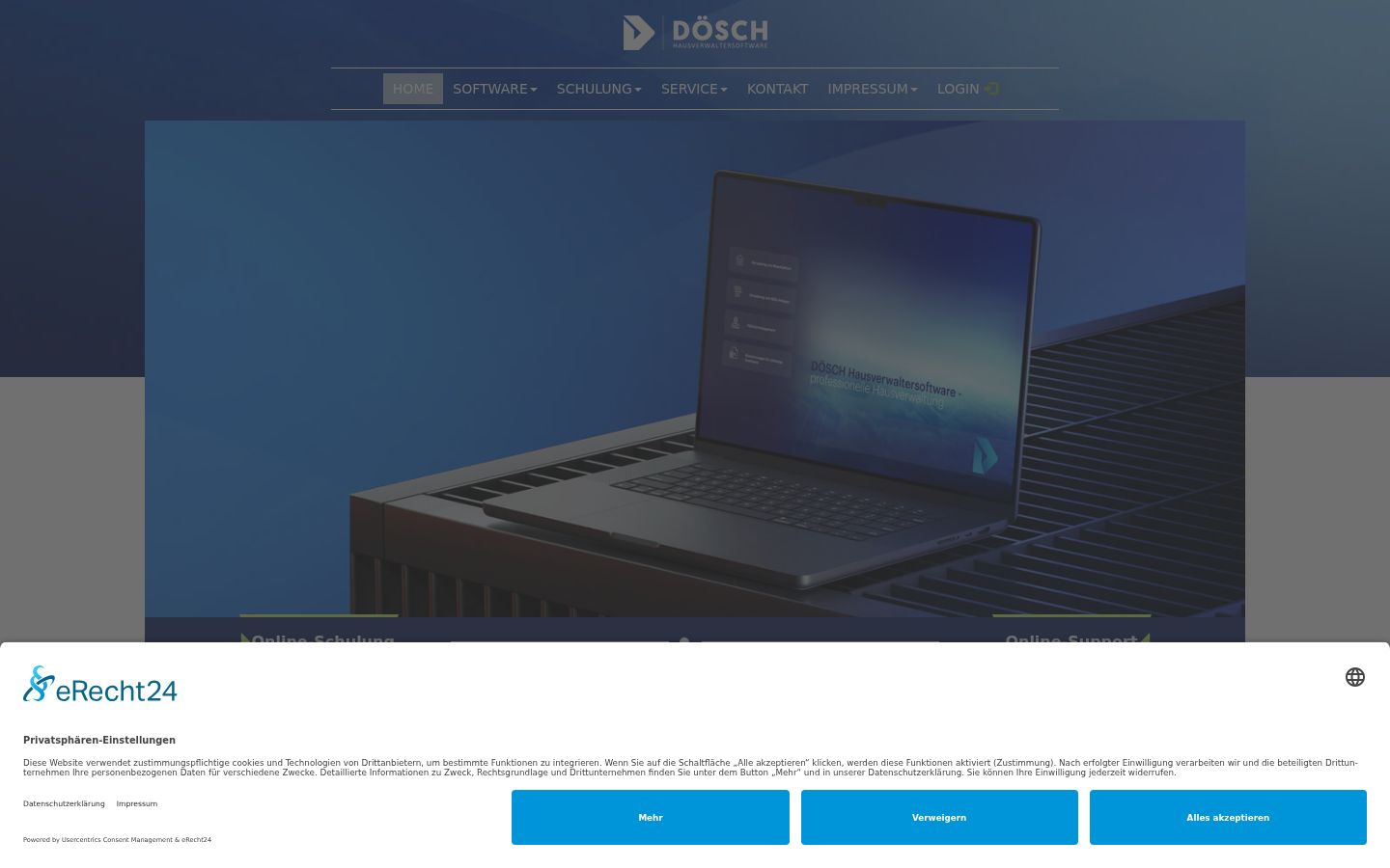 Screenshot of the consent banner shown before any interaction