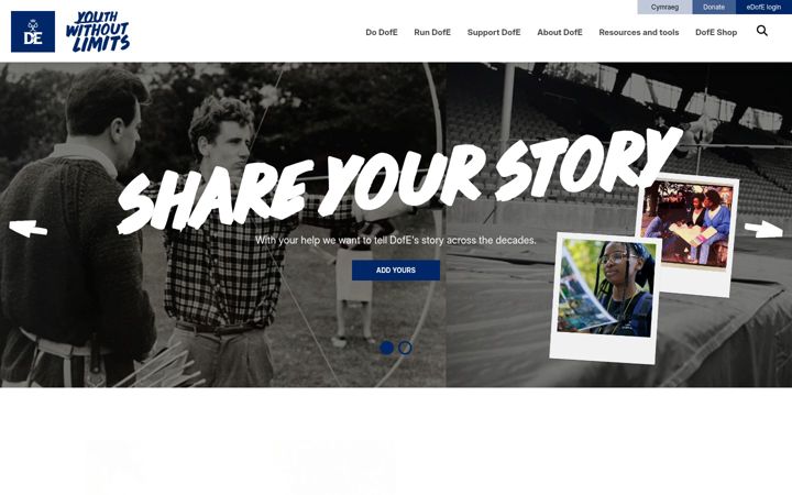 Screenshot of dofe.org