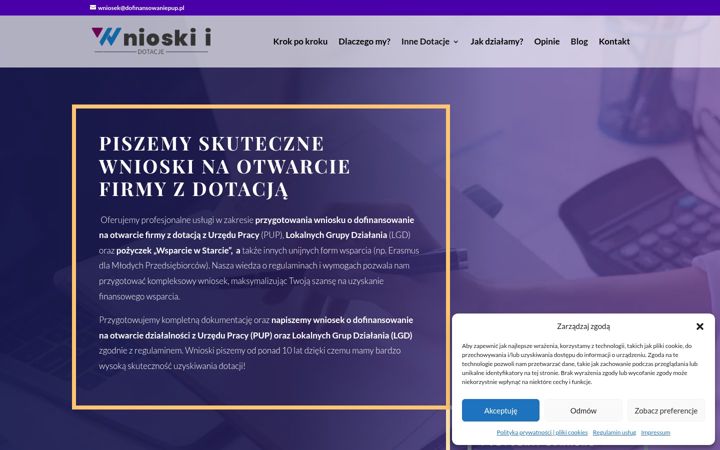 Skjámynd af dofinansowaniepup.pl