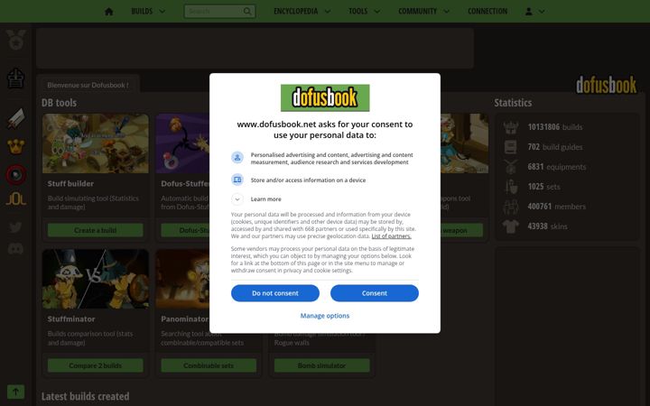 Screenshot of dofusbook.net