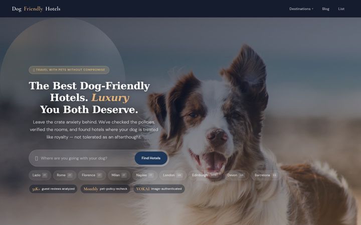 Screenshot of dog-friendlyhotels.com