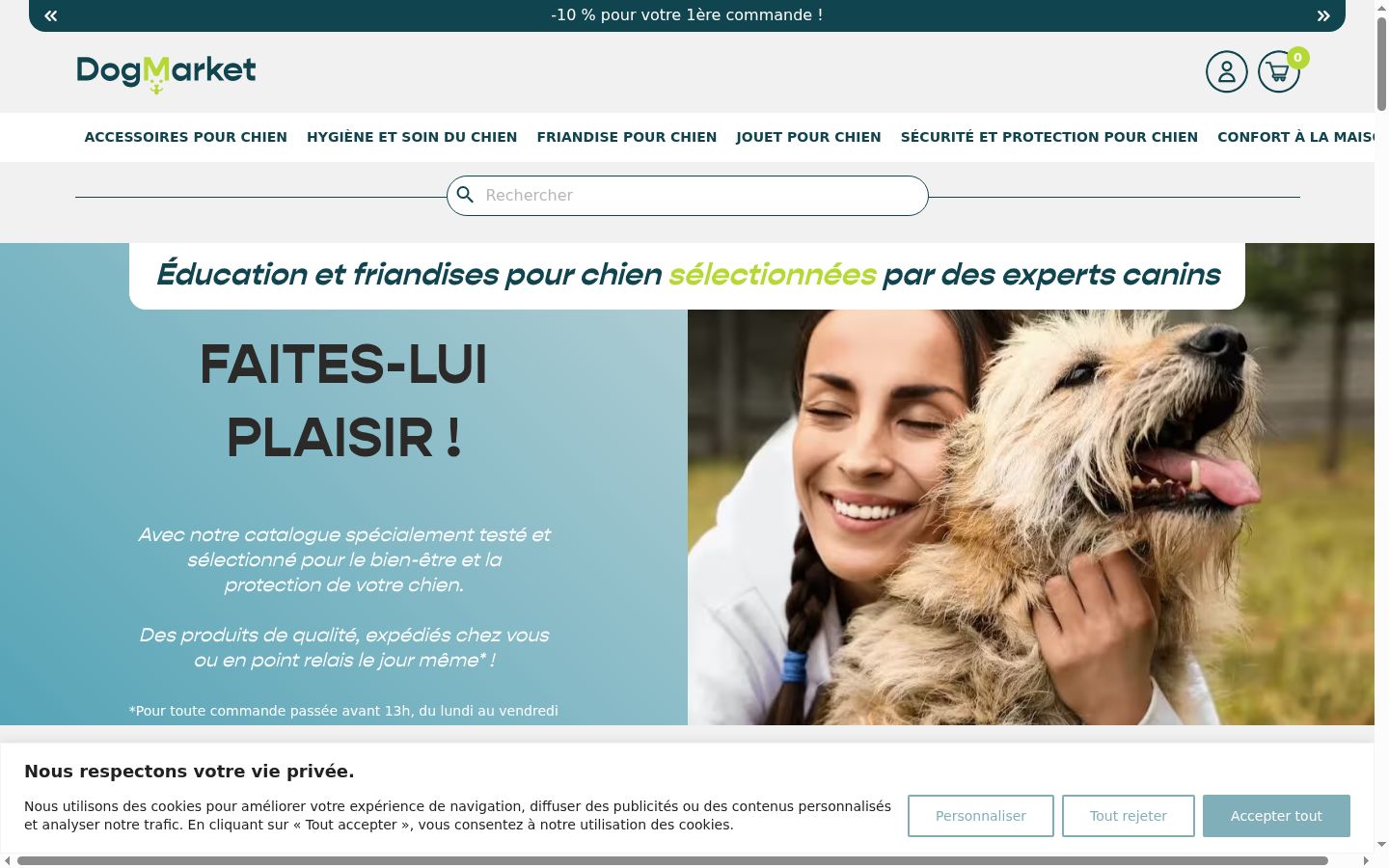 Screenshot del banner di consenso mostrato prima di qualsiasi interazione