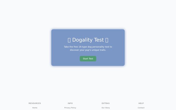 Screenshot of dogalitytest.com