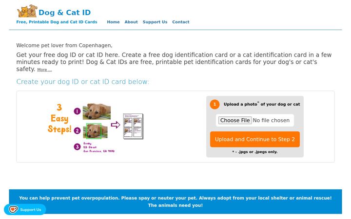 Screenshot of dogandcatid.com