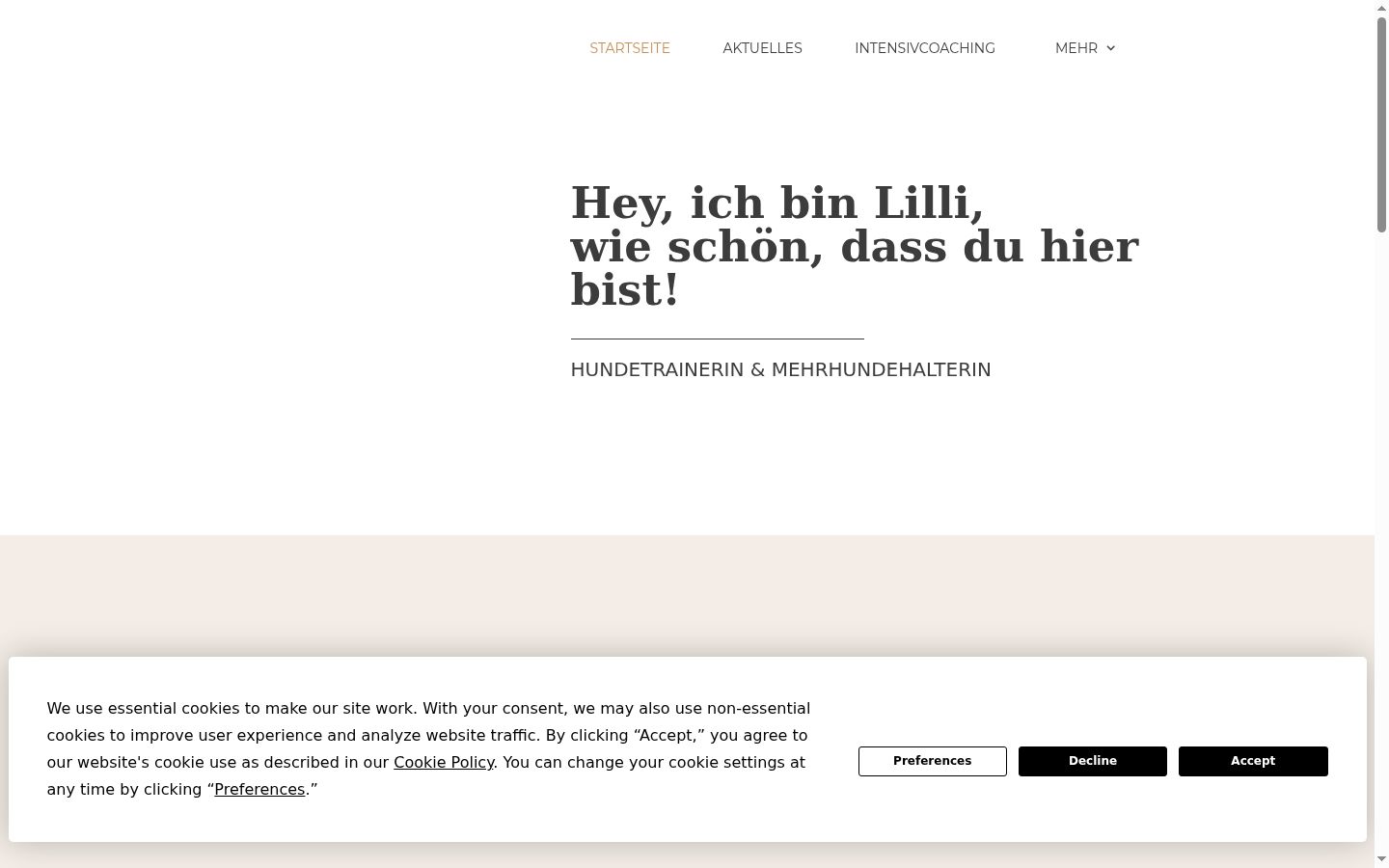 Screenshot del banner di consenso mostrato prima di qualsiasi interazione