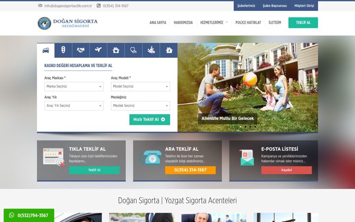 Екранна снимка на dogansigortacilik.com.tr