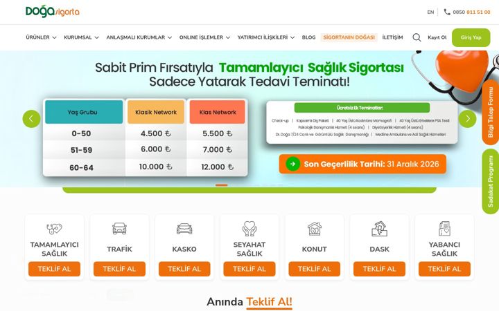 Screenshot of dogasigorta.com