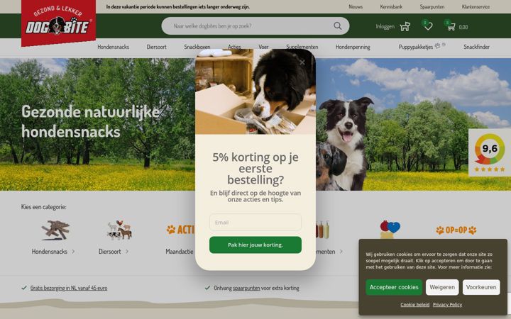 Screenshot van dogbite.nl