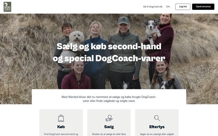 Kuvakaappaus sivustosta dogcoachwanted.dk