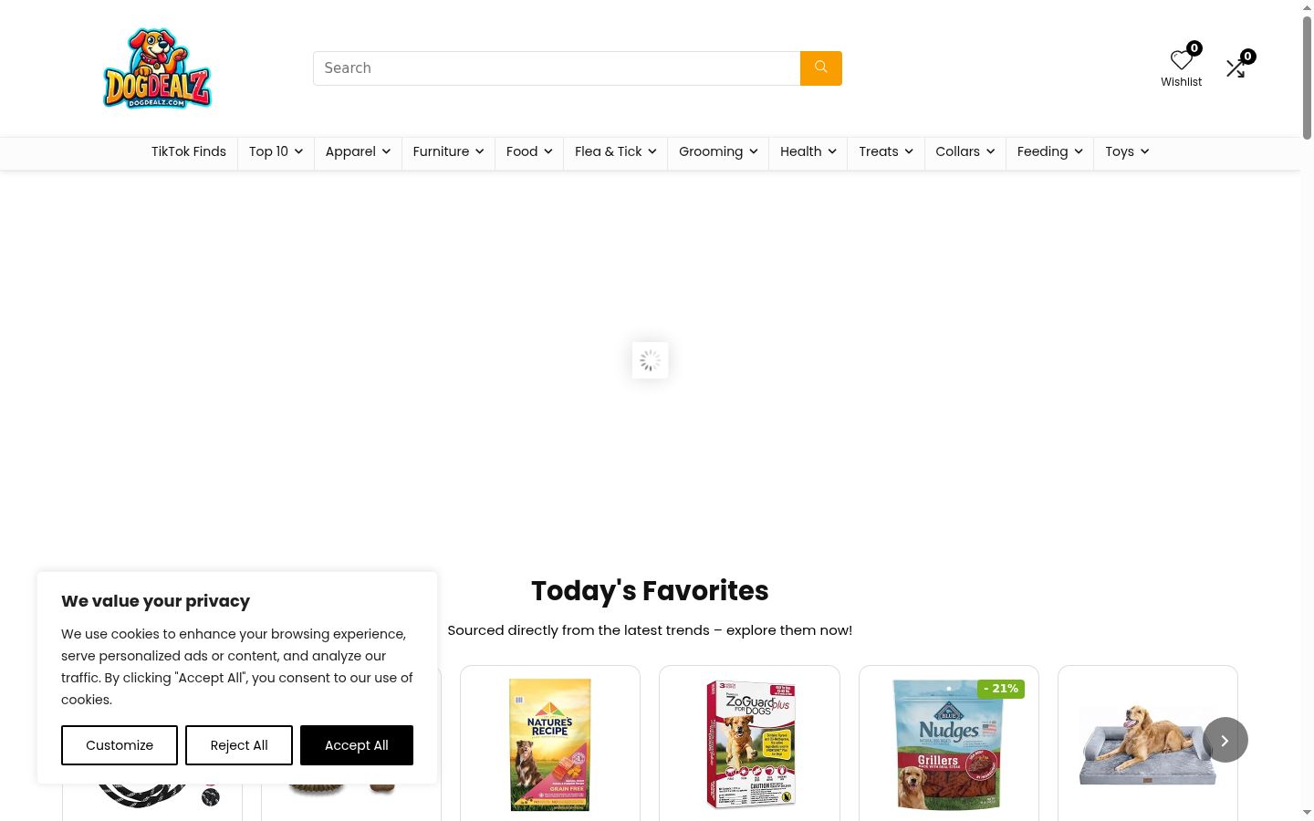 Screenshot del banner di consenso mostrato prima di qualsiasi interazione