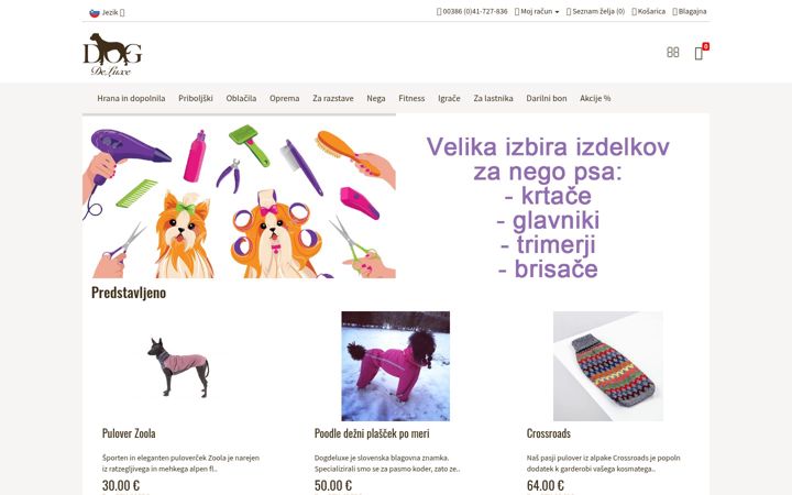 Screenshot von dogdeluxe.si