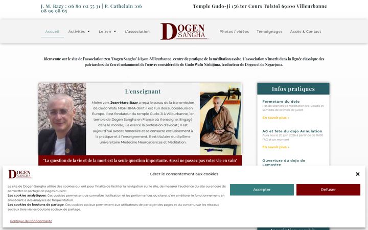 Screenshot von dogensangha.fr
