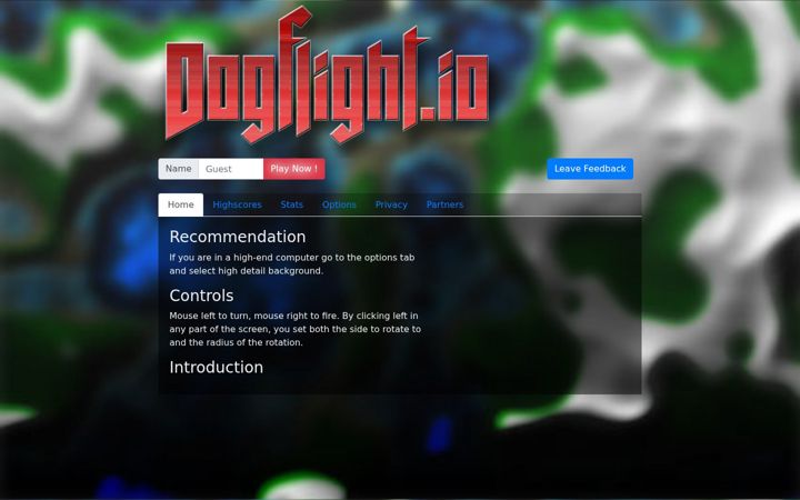 Ekrānuzņēmums no dogflight.io