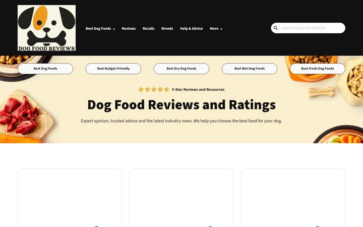 Ekrano kopija dogfoodreviews.org