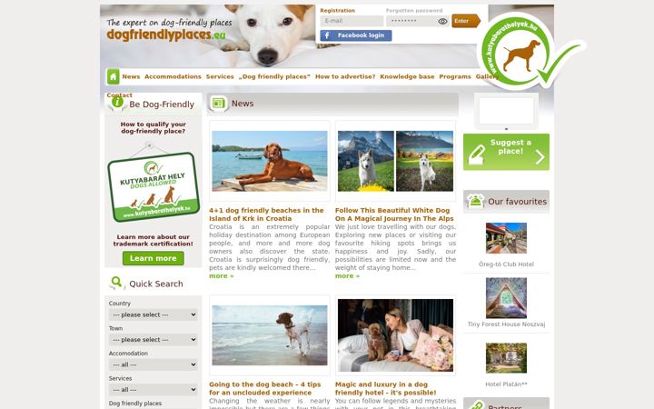 Screenshot of dogfriendlyplaces.eu
