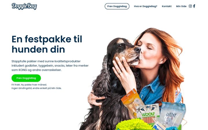 Skærmbillede af doggiebag.no