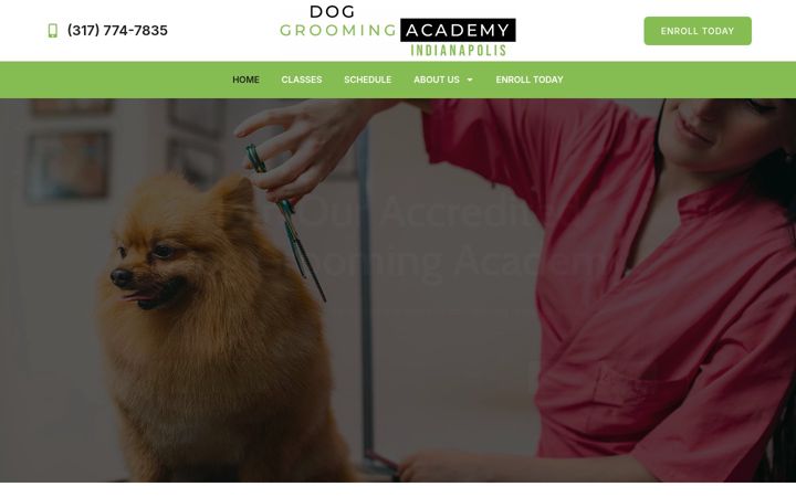 Snimka zaslona za doggroomingacademy.net