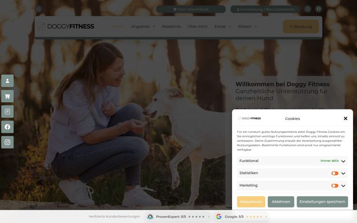 Snímek obrazovky doggy-fitness.de
