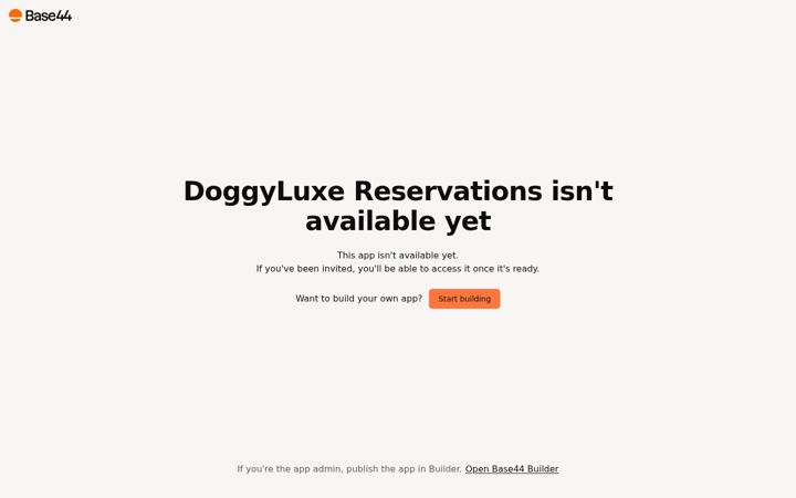 Screenshot of doggy-luxe-reservations-797b25c3.base44.app