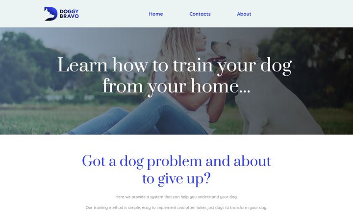 Screenshot of doggybravo.com