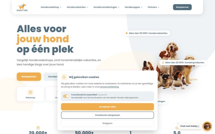 Screenshot of doggytime.nl