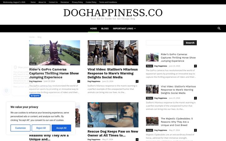 Screenshot του doghappiness.co