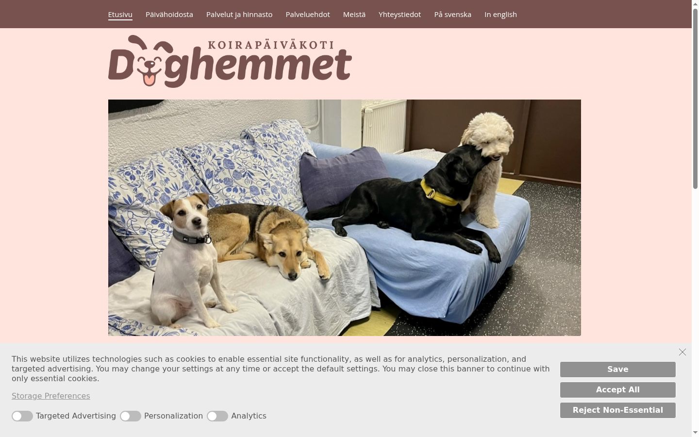Screenshot del banner di consenso mostrato prima di qualsiasi interazione