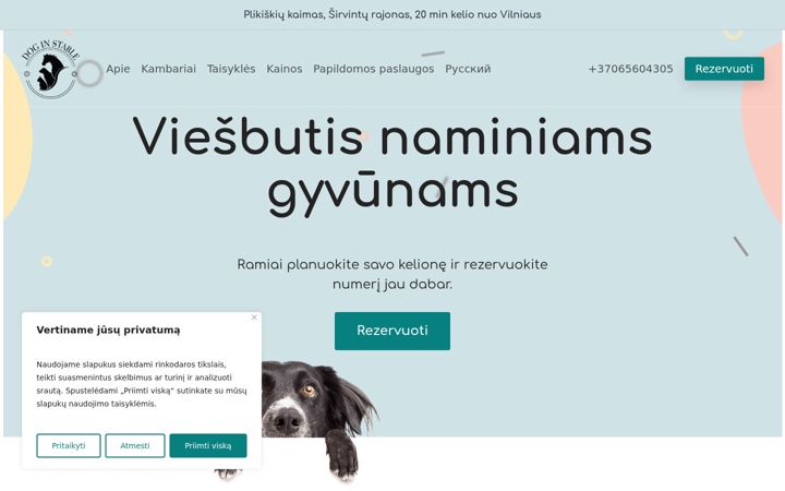 Snímek obrazovky doginstable.lt