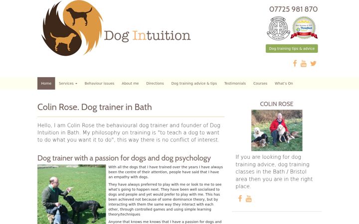 Screenshot of dogintuition.co.uk