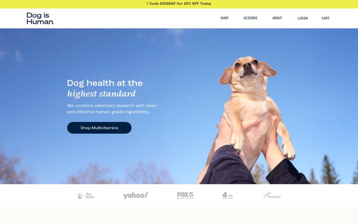 Screenshot of dogishuman.com