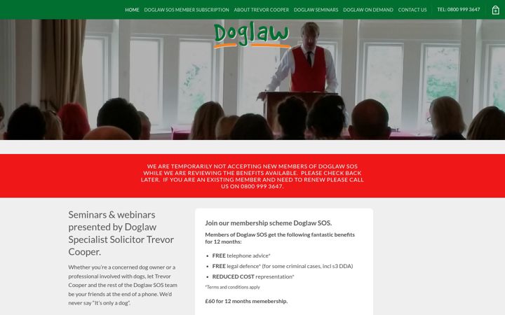 Screenshot of doglawsos.co.uk