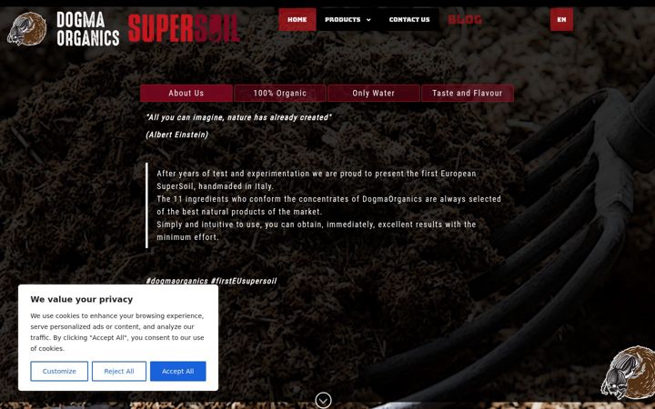 Screenshot of dogmaorganics.com