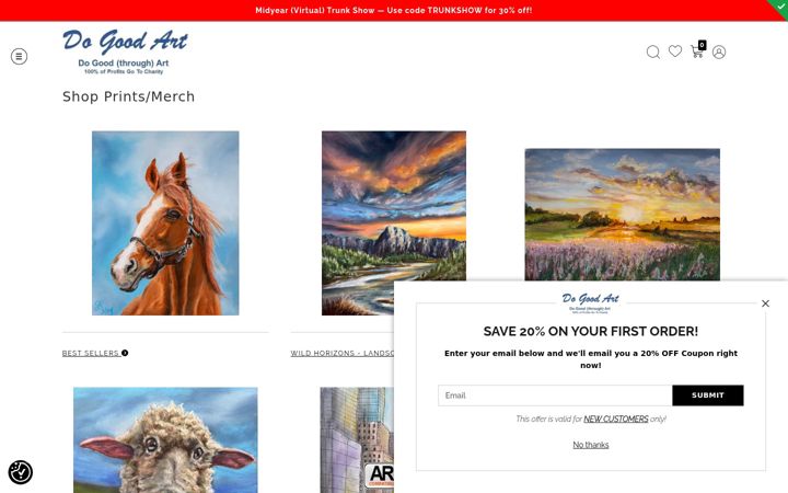 Screenshot of dogoodart.com