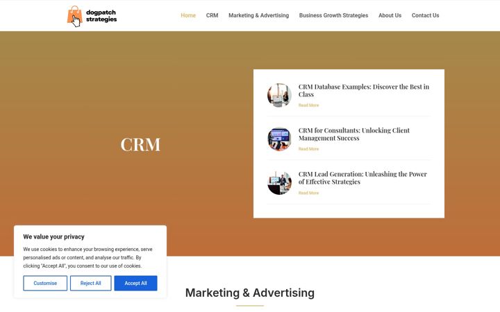 Screenshot of dogpatchstrategies.com