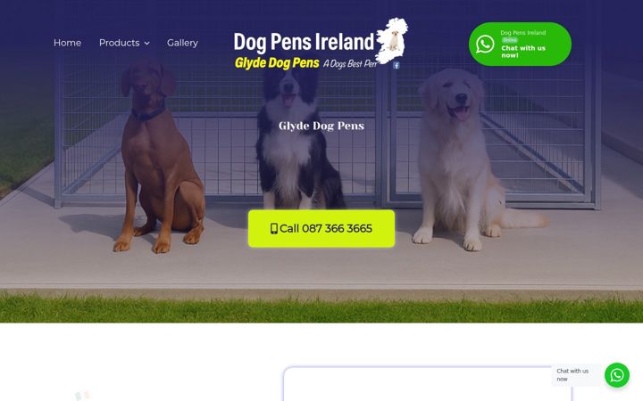 Snímek obrazovky dogpensireland.ie