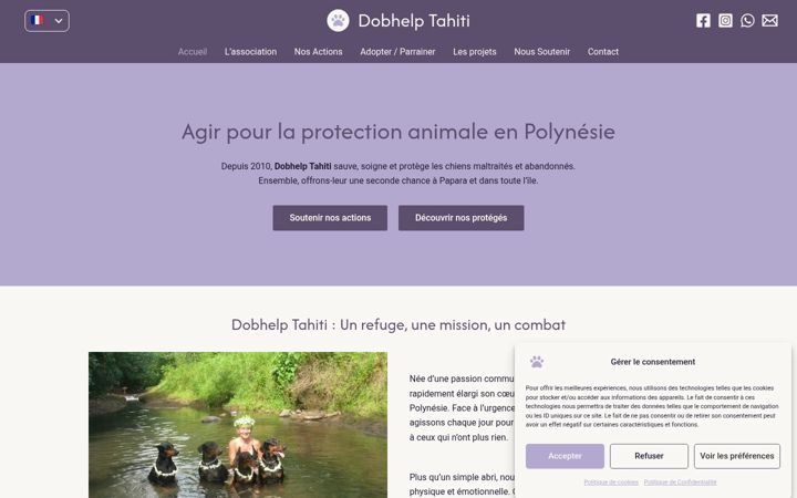 Screenshot of dogrescue-dobhelp-tahiti.com