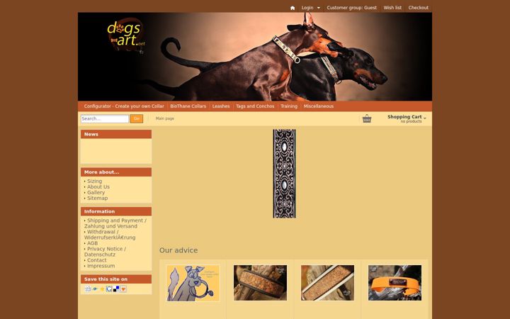 Snimka zaslona za dogs-art.net