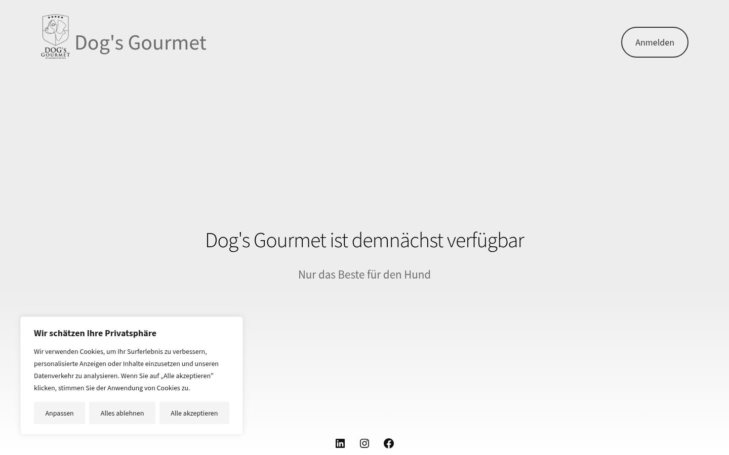 Screenshot des Einwilligungsbanners vor jeglicher Interaktion