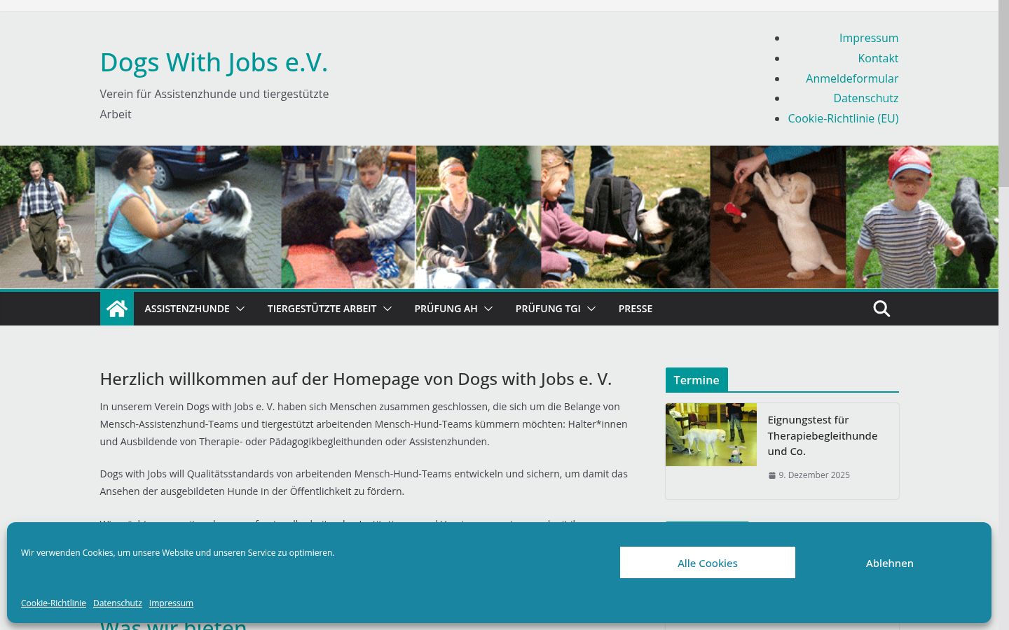 Screenshot of the consent banner shown before any interaction
