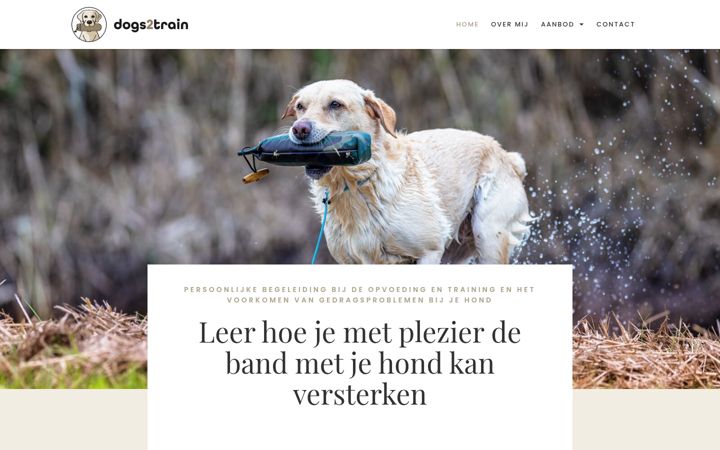 Screenshot van dogs2train.nl