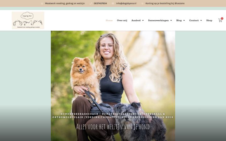 Screenshot van dogsbyeva.nl