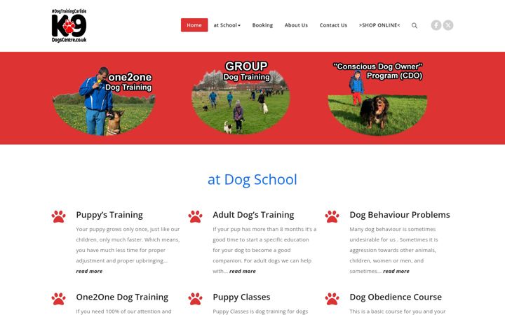 Snímek obrazovky dogscentre.co.uk