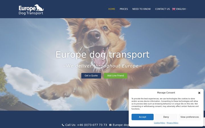 Screenshot of dogshipeurope.com