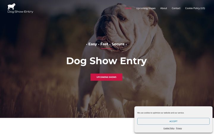 Screenshot of dogshowentry.com