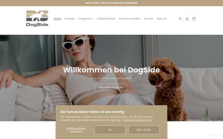 Screenshot van dogside.eu